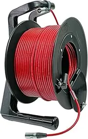 SuperCAT XM Festival Grade Shielded CAT6a etherCON Cable, Flexible Polyurethane Jacket, Neutrik Connectors (100 Meters, Red, Cable Drum)