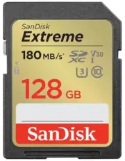 SANDISK - Extreme SDXC UHS-I U3 Video Class 30, 128GB up to 180MB/s