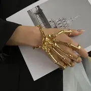 Skeleton Hand Ring Bangle Gold - One Size