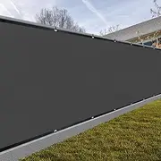 SUNNY GUARD Privacy Screen Fence 6' x 25' Charcoal Heavy Duty Dustproof Denoise Fencing Mesh Fabric Shade Net Cover for Outdoor Wall Garden Yard Pool Deck(We Make Custom Size)