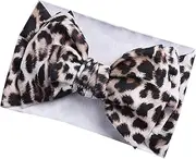 Baby Leopard Turban Headband Girl Leopard Hair Band Bow Baby Leopard Headwrap Bow BBG58 (B2)