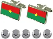 [Select Gifts] Shirt Dress Studs Burkina Faso Flag Cufflinks