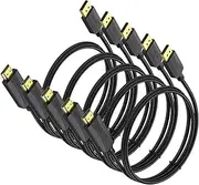 XiAyriky DisplayPort to HDMI Cable 4K 1.5 Feet 5-Pack, Short DP (Display Port) to HDMI Cable Adapter Cord Male to Male for Computer, Monitor, TV, Projector