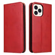 For iPhone 15 Pro Case Leather Flip Wallet Folio Cover with Stand Red