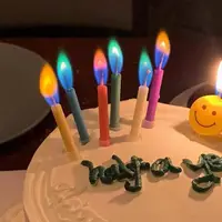 在飛比找momo購物網優惠-絢麗彩色火焰蛋糕蠟燭1組12支(生日派對 求婚告白 週年紀念