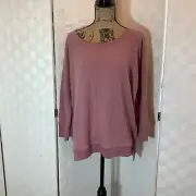 french laundry mauve waffle knit plus size top 1X fall winter casual