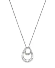 Georg Jensen Sterling Silver Offspring Pave Diamond Pendant Necklace, 17.72