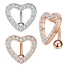 Belly Ring Reversed Bar CZ Navel Ring Belly Button Rings Belly Piercing Jewelry