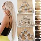 Invisible Clip In Extensions 100% Real Human Hair Full Head 8 Pieces Weft Blonde