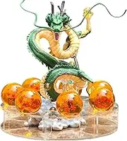 Resin Shenron Figure Dragon Shenlong Statue Set Contains Dragon Statue + Ball 3.5cm + Acrylic Base + Gift Box for with Gift Box for Business Halloween Christmas Holiday and Birthday Home Decoration