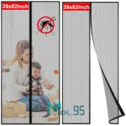 39x82inch Mosquito Door Net Mesh Screen Bug Pet Patio Hands Free Magnetic Closer
