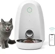DOGNESS App Feeder Mini Feeder - Controllable via App, Built-in Microphone, White