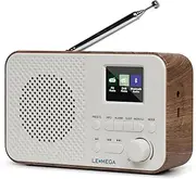 Portable DAB+ Radio with Bluetooth I Rechargeable Battery 15hr Play or Mains Powered I Full Colour Display Small DAB Radio with Alarm Clock I FM Radio,40 Presets,Headphone Jack I LEMEGA DAB GO