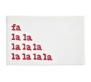 Pottery Barn Falala Bath Rug 21" x 34" White & Red Christmas NEW