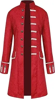 [Generic] Deer Skin Jacket Men Male Vintage Overcoat Jacquard Weave Stand Collar Long Sleeve Costume Ski Jackets for Men