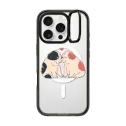 iPhone 16 Pro Impact Ring Stand Case MagSafe Compatible English Bulldog Kisses