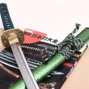 Handmade T10 Clay Tempered Katana Choji Hamon Japanese Samurai Sword Green