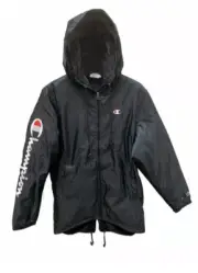 Champion Men's Small Black Sherpa Lined Hooded Stadium Logo Jacket NWT