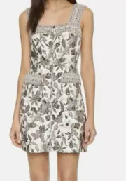 NWT - $395 Tory Burch Mikado New Ivory Wisteria sleeveless zip up dress Size 10