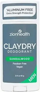 Clay Dry Natural Deodorant for Men Sandalwood - 2.5 oz.