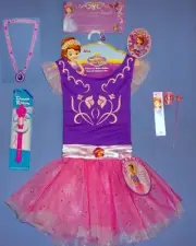 DISNEY SOFIA THE FIRST BALLET TUTU-LEOTARD-4-6X-COSTUME-DANCE RIBBON-BONUS-LOT
