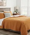 Threshold Lofty Velvet Quilt Dark Gold Full/Queen. 92”x88”. NWT