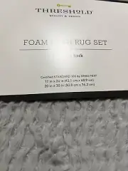 Threshold Foam Bath Rug Set 2pk Light Gray (20" x 32"/17" x 24" Minimalist Soft.