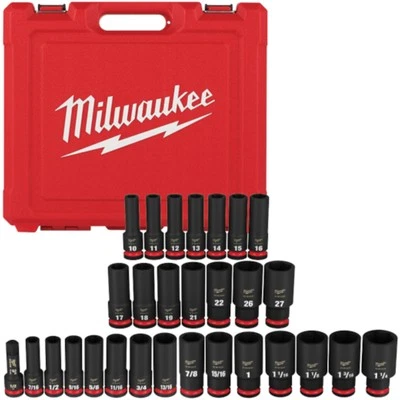 Milwaukee SHOCKWAVE Impact Duty 1/2in.-Drive SAE and Metric Deep 6-Point Socket