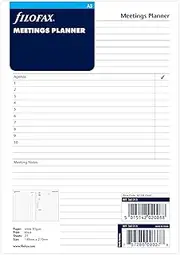 Filofax A5 Refill White Meetings Planner 25 Pieces
