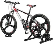 MegLob Portable Bike Trainer, Bike Trainer Stand, Magnetic Bicycle Stationary Stand for Indoor Aerobic Exerciese, Bicycle Exercise Training Stand with Magnetic Flywheel, Non-Wired Bicycle Trainer