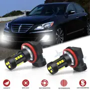 80W 6000K White LED 15-SMD For Hyundai Genesis 2009-2014 Fog Driving Light Bulbs