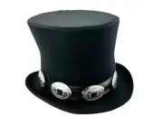 ROCK STAR SLASH GUITAR COSTUME TOP HAT CONCHO STEEL GNR LEATHER BAND
