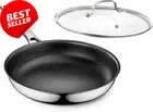 Nonstick Ceramic Frying Pan 24CM Skillet with Lid for All Cooktops