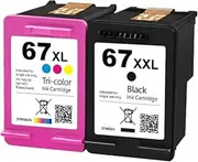 Generic 67XXL Black + 67XL Colour Ink Cartridges Compatible with HP 67, 67XL & 67XXL for HP DESKJET Plus 4122, 4120, Deskjet 2330, 2700, Envy pro 6420, Envy 6020, 6034