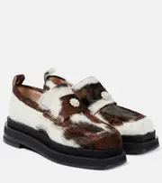 [Simone Rocha] Simone Rocha Heart Toe calf hair platform loafers AU 5 neutrals
