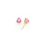 14k Yellow Gold 6mm Pink Tourmaline earring