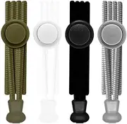 [JZS] Elastic No Tie Shoelaces One Size Fits All for Kids Adults,4 Pack Tieless Flat Shoe Laces Replacement for Sneakers