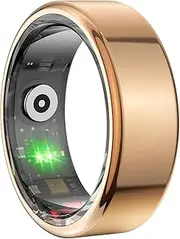 Smart Ring Fitness Tracker, IP68 Waterproof Wearable NFC Smart Ring Sleep Tracking Body Temperature Monitor Pedometer Ring Book Page Tracking (8#)