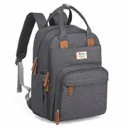 Stylish Waterproof Large Capacity Maternity Baby Diaper Bag Backpack - Dark Gray