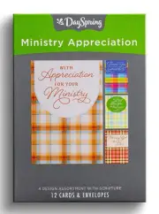 Ministry Appreciation Set 12 Cards & Envelopes NEW 4 Designs Scripture Message
