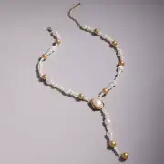 Natural Pearl Beaded Y Shaped Necklace