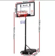 Everfit Adjustable Portable Basketball Stand Hoop System Rim