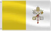 3×5 FT Vatican Flag,Large Vatican people National Decor,Double Side Digital Printed 75D Polyester Banner With Canvas Header Brass Grommet