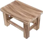 HOUDERCO Solid Wood Step Stool for Changing Shoes Versatile Small Wooden Stool for Living Room Vintage Design Compact for Adults