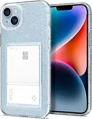 SPIGEN Crystal Slot Glitter Case Designed for Apple iPhone 14 (2022)[6.1-inch] Card Holder Clear Cover - Crystal Quartz