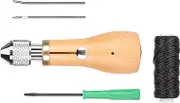 Leather Sewing Kit, Professional Strong Hand Sewing Awl with Needle Thread Screwdriver for DIY Handmade Leather
