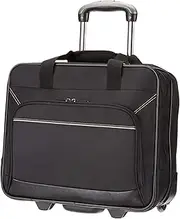 Amazon Basics Rolling Laptop Bag Case with Wheels, Rolling Briefcase Fits Up to 15.6 Inch Laptop, Black