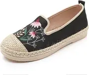 [Huicai] Women's Embroidered Flax Espadrilles Fabric Shoes