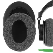 Geekria Linen Ear Pads for Audio Technica ATH-M50X Headphones (Dark Grey)