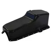 Aeroflow Replacement Oil Pan - Small Block Chevy R/H Dipstick-Black Finish, AF82-9092BLK